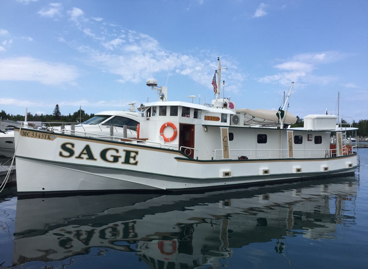 Image of Sage: 1992 Mummery 54' Steel Trawler, Gold Loop Veteran