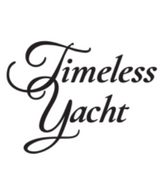 White background, Timeless Yacht spelled out in black script letters.