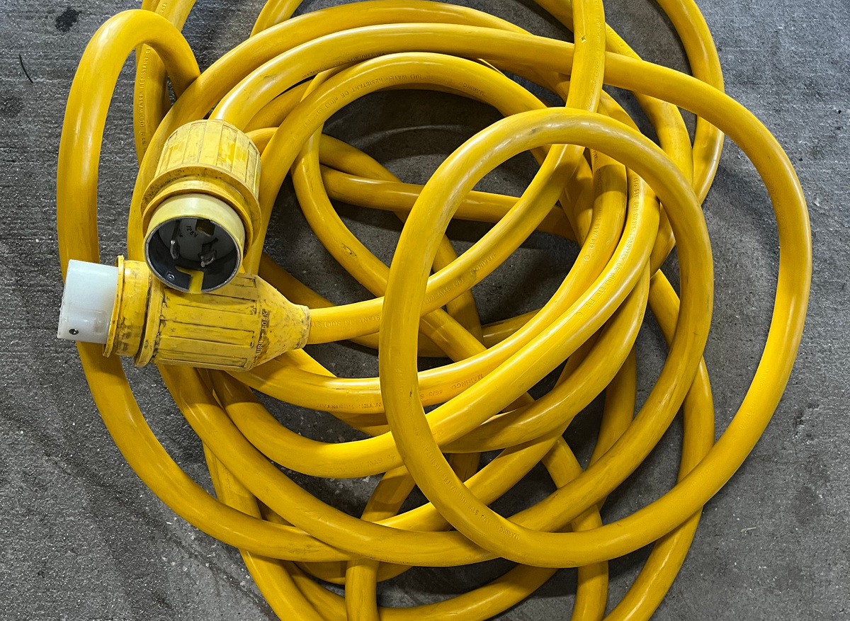Image of (2) Marinco 50' 50A shore power cords.